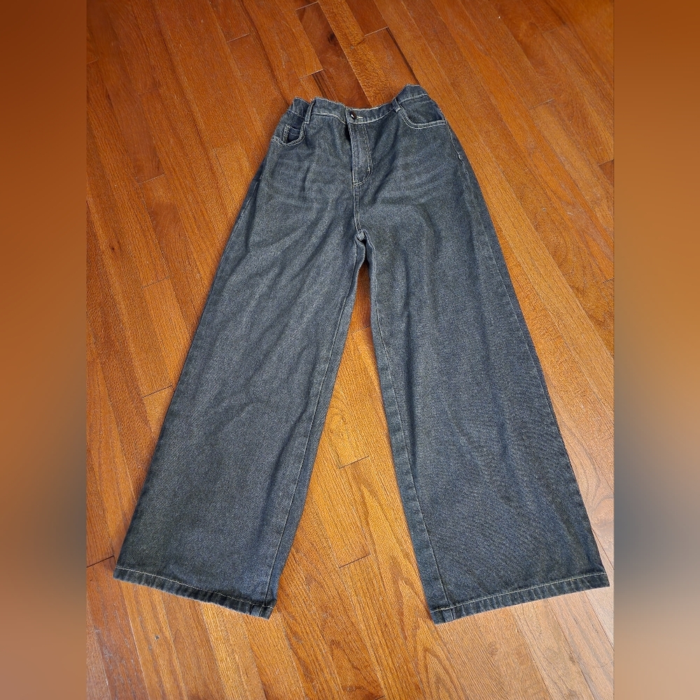 Wide-Leg Denim Jeans